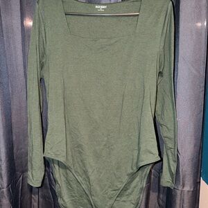Old Navy Women's Olive Long Sleeve Bodysuit